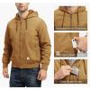 imageTBMPOY Mens Winter Jackets Hooded Work Cotton FLeece Lined Duck Coats Flannel Active Workwear CoatYellow