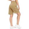 imageTBMPOY Womens 10quot Hiking Cargo Shorts Lightweight Quick Dry Bermuda Loose Outdoor Casual 5 Pockets for Summer Golf TravelKhaki