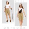 imageTBMPOY Womens 10quot Hiking Cargo Shorts Lightweight Quick Dry Bermuda Loose Outdoor Casual 5 Pockets for Summer Golf TravelKhaki