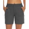 imageTBMPOY Womens 6quot Hiking Cargo Shorts Quick Dry with Pockets Work Golf Short Lightweight Outdoor Active Summer for Women6dark Grey