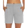 imageTBMPOY Womens 6quot Hiking Cargo Shorts Quick Dry with Pockets Work Golf Short Lightweight Outdoor Active Summer for Women6light Grey