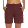 imageTBMPOY Womens 6quot Hiking Cargo Shorts Quick Dry with Pockets Work Golf Short Lightweight Outdoor Active Summer for Women6wine Red