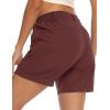imageTBMPOY Womens 6quot Hiking Cargo Shorts Quick Dry with Pockets Work Golf Short Lightweight Outdoor Active Summer for Women6wine Red