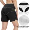 imageTBMPOY Womens Board Shorts 7quot High Waisted Swim Beach Quick Dry Shorts with Zipper Pockets Water Liner Bathing BottomBlack