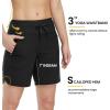 imageTBMPOY Womens Board Shorts 7quot High Waisted Swim Beach Quick Dry Shorts with Zipper Pockets Water Liner Bathing BottomBlack