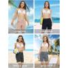 imageTBMPOY Womens Board Shorts 7quot High Waisted Swim Beach Quick Dry Shorts with Zipper Pockets Water Liner Bathing BottomBlack