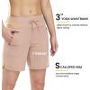imageTBMPOY Womens Board Shorts 7quot High Waisted Swim Beach Quick Dry Shorts with Zipper Pockets Water Liner Bathing BottomLight Pink