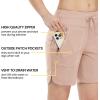 imageTBMPOY Womens Board Shorts 7quot High Waisted Swim Beach Quick Dry Shorts with Zipper Pockets Water Liner Bathing BottomLight Pink