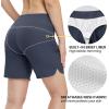 imageTBMPOY Womens Board Shorts 7quot High Waisted Swim Beach Quick Dry Shorts with Zipper Pockets Water Liner Bathing BottomNavy