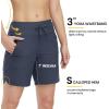 imageTBMPOY Womens Board Shorts 7quot High Waisted Swim Beach Quick Dry Shorts with Zipper Pockets Water Liner Bathing BottomNavy