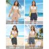 imageTBMPOY Womens Board Shorts 7quot High Waisted Swim Beach Quick Dry Shorts with Zipper Pockets Water Liner Bathing BottomNavy