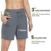 imageTBMPOY Womens Board Shorts 7quot High Waisted Swim Beach Quick Dry Shorts with Zipper Pockets Water Liner Bathing BottomStone Blue
