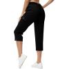 imageTBMPOY Womens Capri Pants Lightweight Quick Dry Hiking Cargo Pockets Casual Water Resistant Travel Cropped CottonBlack