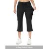 imageTBMPOY Womens Capri Pants Lightweight Quick Dry Hiking Cargo Pockets Casual Water Resistant Travel Cropped CottonBlack1