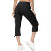 imageTBMPOY Womens Capri Pants Lightweight Quick Dry Hiking Cargo Pockets Casual Water Resistant Travel Cropped CottonBlack1