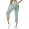 imageTBMPOY Womens Capri Pants Lightweight Quick Dry Hiking Cargo Pockets Casual Water Resistant Travel Cropped CottonBlue
