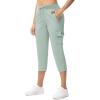 imageTBMPOY Womens Capri Pants Lightweight Quick Dry Hiking Cargo Pockets Casual Water Resistant Travel Cropped CottonBlue