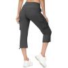 imageTBMPOY Womens Capri Pants Lightweight Quick Dry Hiking Cargo Pockets Casual Water Resistant Travel Cropped CottonDark Grey1