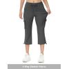 imageTBMPOY Womens Capri Pants Lightweight Quick Dry Hiking Cargo Pockets Casual Water Resistant Travel Cropped CottonDark Grey1