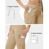 imageTBMPOY Womens Capri Pants Lightweight Quick Dry Hiking Cargo Pockets Casual Water Resistant Travel Cropped CottonKhaki