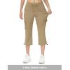 imageTBMPOY Womens Capri Pants Lightweight Quick Dry Hiking Cargo Pockets Casual Water Resistant Travel Cropped CottonKhaki1