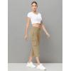 imageTBMPOY Womens Capri Pants Lightweight Quick Dry Hiking Cargo Pockets Casual Water Resistant Travel Cropped CottonKhaki1