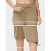 imageTBMPOY Womens Capri Pants Lightweight Quick Dry Hiking Cargo Pockets Casual Water Resistant Travel Cropped CottonKhaki1