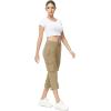 imageTBMPOY Womens Capri Pants Lightweight Quick Dry Hiking Cargo Pockets Casual Water Resistant Travel Cropped CottonKhaki1