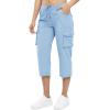 imageTBMPOY Womens Cargo Capris Lightweight Hiking Pants 6 Pockets Quick Dry Casual Outdoor Trip Loose Shorts Cropped CottonBaby Blue