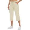 imageTBMPOY Womens Cargo Capris Lightweight Hiking Pants 6 Pockets Quick Dry Casual Outdoor Trip Loose Shorts Cropped CottonBeige