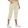 imageTBMPOY Womens Cargo Capris Lightweight Hiking Pants 6 Pockets Quick Dry Casual Outdoor Trip Loose Shorts Cropped CottonBeige