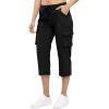imageTBMPOY Womens Cargo Capris Lightweight Hiking Pants 6 Pockets Quick Dry Casual Outdoor Trip Loose Shorts Cropped CottonBlack
