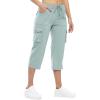imageTBMPOY Womens Cargo Capris Lightweight Hiking Pants 6 Pockets Quick Dry Casual Outdoor Trip Loose Shorts Cropped CottonBlue
