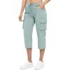 imageTBMPOY Womens Cargo Capris Lightweight Hiking Pants 6 Pockets Quick Dry Casual Outdoor Trip Loose Shorts Cropped CottonBlue