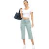 imageTBMPOY Womens Cargo Capris Lightweight Hiking Pants 6 Pockets Quick Dry Casual Outdoor Trip Loose Shorts Cropped CottonBlue