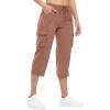 imageTBMPOY Womens Cargo Capris Lightweight Hiking Pants 6 Pockets Quick Dry Casual Outdoor Trip Loose Shorts Cropped CottonGrayish Purplered