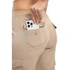 imageTBMPOY Womens Cargo Capris Lightweight Hiking Pants 6 Pockets Quick Dry Casual Outdoor Trip Loose Shorts Cropped CottonKhaki