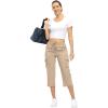 imageTBMPOY Womens Cargo Capris Lightweight Hiking Pants 6 Pockets Quick Dry Casual Outdoor Trip Loose Shorts Cropped CottonKhaki
