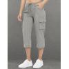 imageTBMPOY Womens Cargo Capris Lightweight Hiking Pants 6 Pockets Quick Dry Casual Outdoor Trip Loose Shorts Cropped CottonMedium Grey