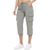 imageTBMPOY Womens Cargo Capris Lightweight Hiking Pants 6 Pockets Quick Dry Casual Outdoor Trip Loose Shorts Cropped CottonMedium Grey