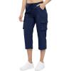 imageTBMPOY Womens Cargo Capris Lightweight Hiking Pants 6 Pockets Quick Dry Casual Outdoor Trip Loose Shorts Cropped CottonNavy