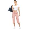 imageTBMPOY Womens Cargo Capris Lightweight Hiking Pants 6 Pockets Quick Dry Casual Outdoor Trip Loose Shorts Cropped CottonPink