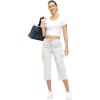 imageTBMPOY Womens Cargo Capris Lightweight Hiking Pants 6 Pockets Quick Dry Casual Outdoor Trip Loose Shorts Cropped CottonWhite