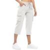 imageTBMPOY Womens Cargo Capris Lightweight Hiking Pants 6 Pockets Quick Dry Casual Outdoor Trip Loose Shorts Cropped CottonWhite