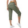 imageTBMPOY Womens Cargo Capris with Pockets Lightweight Hiking Capris Pants Quick Dry Casual Cropped Pants Summer Trip CottonStyle 2army Green
