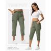 imageTBMPOY Womens Cargo Capris with Pockets Lightweight Hiking Capris Pants Quick Dry Casual Cropped Pants Summer Trip CottonStyle 2army Green