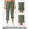 imageTBMPOY Womens Cargo Capris with Pockets Lightweight Hiking Capris Pants Quick Dry Casual Cropped Pants Summer Trip CottonStyle 2army Green