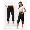 imageTBMPOY Womens Cargo Capris with Pockets Lightweight Hiking Capris Pants Quick Dry Casual Cropped Pants Summer Trip CottonStyle 2black