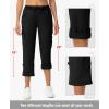 imageTBMPOY Womens Cargo Capris with Pockets Lightweight Hiking Capris Pants Quick Dry Casual Cropped Pants Summer Trip CottonStyle 2black