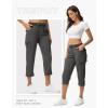 imageTBMPOY Womens Cargo Capris with Pockets Lightweight Hiking Capris Pants Quick Dry Casual Cropped Pants Summer Trip CottonStyle 2dark Grey
